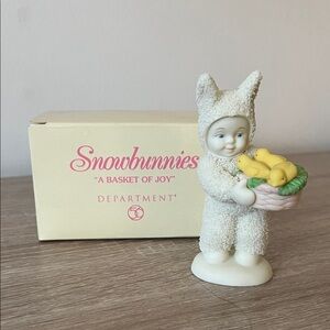 Snowbunnies "A Basket of Joy" Figurine with Box Vintage 2001 Easter